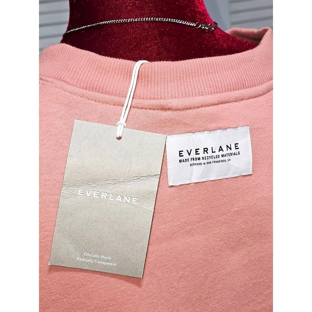NWT Everlane Women's Coral Pink Cotton Merino Summer Crew Sweatershirt Sz S 1832 - Picture 6 of 11